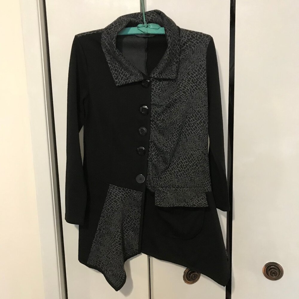 Amanda Collection Ladies Asymmetrical Black Jacket Size Small